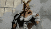 all might from my hero academia is shown in a drawing