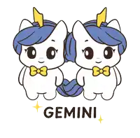a cartoon drawing of two ponies with the word gemini underneath them