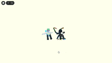 a screenshot of a video game shows a rainbow colored character