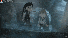 a screen shot of the gif war shows a bridge over a river