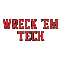 a logo for wreck 'em tech in red letters on a white background