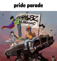 Gorillaz Pride Parade GIF - Gorillaz Pride Parade Bugslugz GIFs
