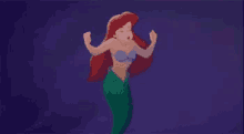 落ち込む　おちこむ　アリエル　ありえる　ディズニー GIF - Down In The Dumps Ariel Disney GIFs