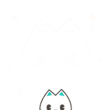a cartoon cat with a blue scarf around its neck and a mustache .