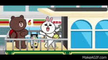 Brown And Cony Travel GIF - Brown Cony Line GIFs