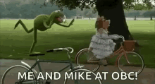 Kermit Biking GIF - Kermit Biking Miss Piggy GIFs