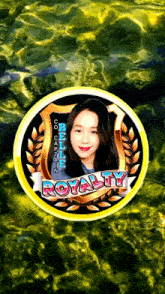 a picture of a girl in a circle with the words royalty on it