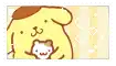 a cartoon of a dog holding a cat with hearts surrounding it .