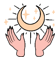 Chiaralbart Hands Up Sticker - Chiaralbart Hands Up Moon Stickers