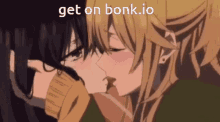 get on bonk bonkio bonk kissing kiss