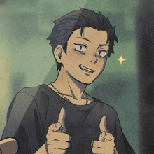 a cartoon drawing of a man giving a thumbs up
