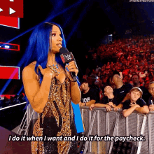 sasha banks i do it when i want i do it for the paycheck wwe raw