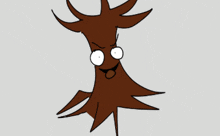 a cartoon drawing of a tree with a face and tongue out