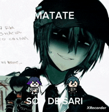 a drawing of a man with the words matate so de sari