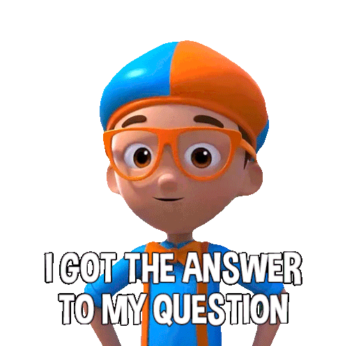 I Got The Answer To My Question Blippi Sticker - I Got The Answer To My Question Blippi Blippi Wonders Educational Cartoons For Kids Stickers