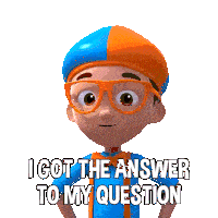 I Got The Answer To My Question Blippi Sticker - I Got The Answer To My Question Blippi Blippi Wonders Educational Cartoons For Kids Stickers