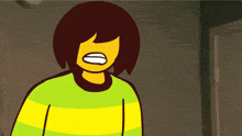 a green and yellow cartoon character with a red heart on its chest