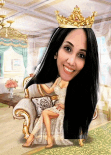 a cartoon of a woman wearing a crown