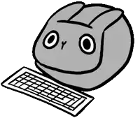 a black and white drawing of a pig laying on a keyboard