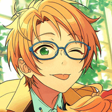a close up of a person wearing glasses