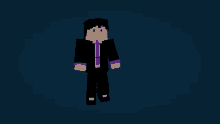 a cartoon character in a suit and tie is pointing