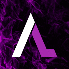 the letter a is on a purple and black background