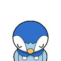 a penguin with its eyes closed and the word ahem behind it