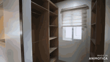 a walk in closet made in animotica with a window