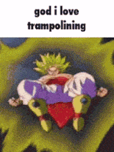 Broly Trampolining GIF - Broly Trampolining Trampoline GIFs