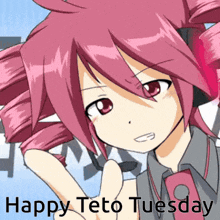 a drawing of a girl with the words happy teto tuesday