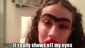 Doing Make Up For The First Time GIF - Miranda Sings It Really Shows Off My Eyes Eyebrows GIFs