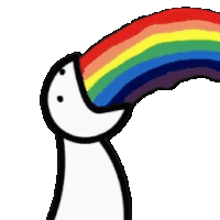 Rainbow Left Sticker - Rainbow Left Stickers