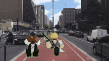 a cartoon drawing of a person walking down a street with the words made with sonscreen on the bottom