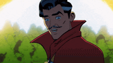 a cartoon of doctor strange with a red cape