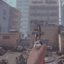 a video game is being played and a key is being thrown into the air