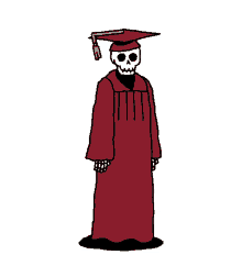 skeleton graduating