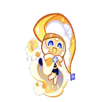 a cookie with a white cape and a star on it