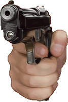 Gunpoint Pointing Gun At You Sticker