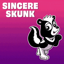 a picture of a skunk with the words sincere skunk above it