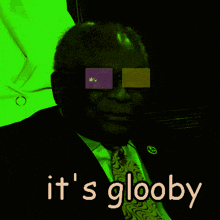 the word glooby that is on a green background
