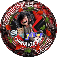 a picture of a girl with a cat and the words " join me " on it