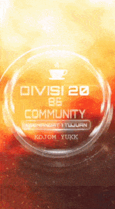 a poster with a cup of coffee and the words " divisi 20 86 community "