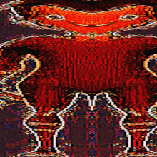 a very colorful pixelated image of a frog