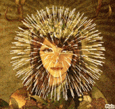 a painting of a woman with a crown on her head has pixiz written on the bottom right corner