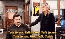 Parks And Rec Im Bored GIF - Parks And Rec Im Bored Talk To Me GIFs