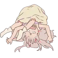 a drawing of a girl laying on her back with her legs crossed