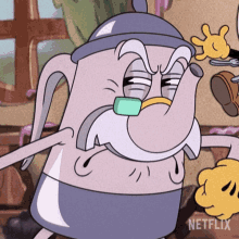 Angry Elder Kettle GIF - Angry Elder Kettle The Cuphead Show GIFs