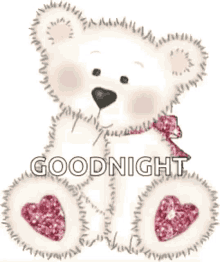 goodnight sparkles teddy bear cute hearts