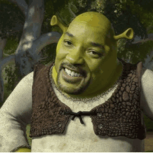 Meme do shrek fazendo careta