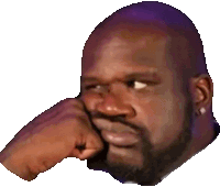 a bald man with a beard is holding his fist to his face and making a funny face .